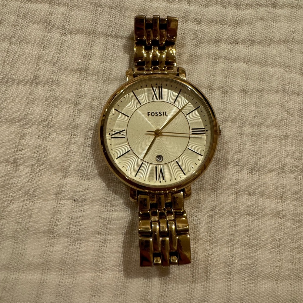 Gold Fossil Watch